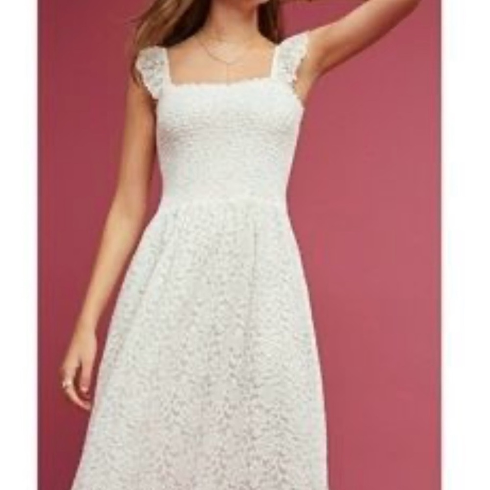 Maeve white lace dress.  Size M
